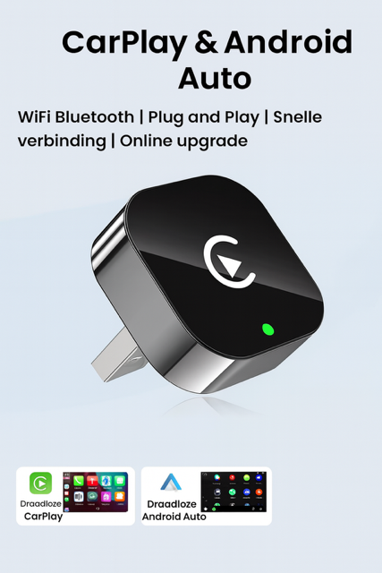 2in1 Draadloze CarPlay-adapter/Android Auto